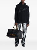Balmain flocked-logo hoodie