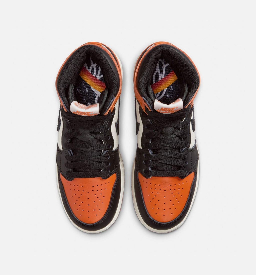 Air Jordan 1 Retro High OG Shattered Backboard Youth Sneakers - Black/Sail/Starfish