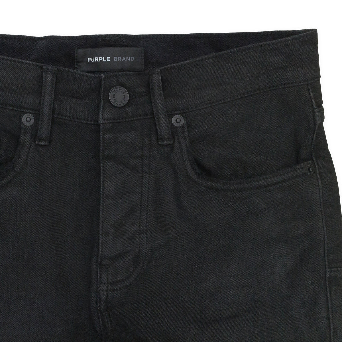 Black P004 Resin Coated Flared Cargo Skinny Jeans