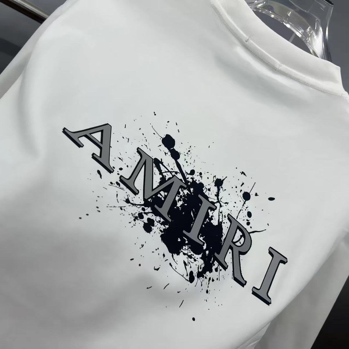 AMIRI Splatter Logo Graphic Crew-Neck Short-Sleeve T-Shirt