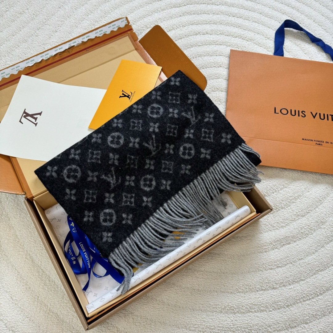 Louis Vuitton Monogram Fringed Scarf