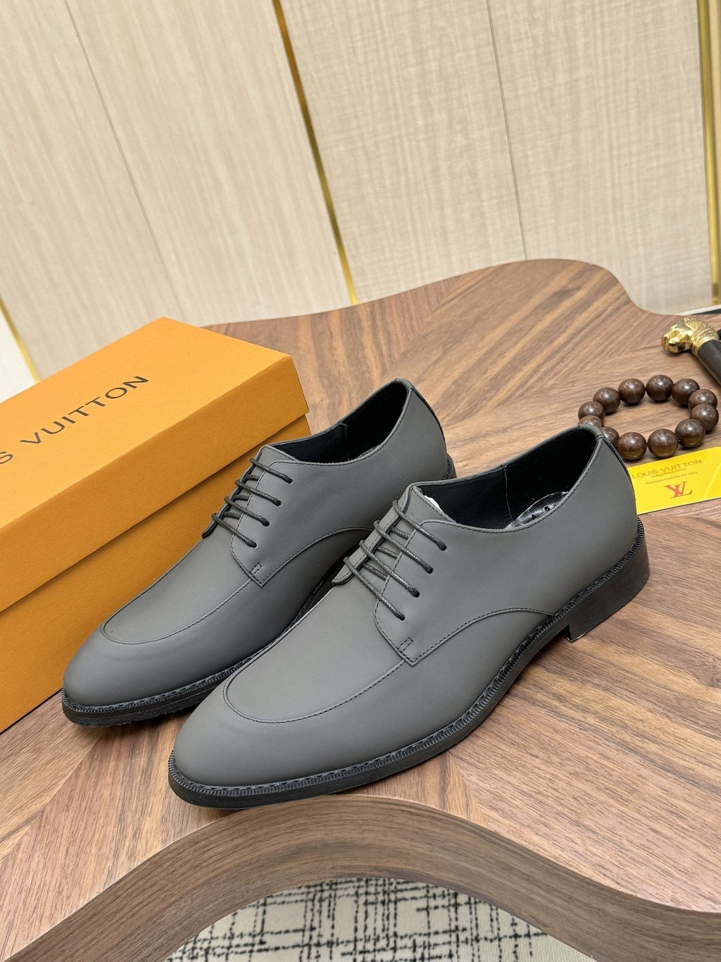 Louis Vuitton Plain-Toe Lace-Up Shoes